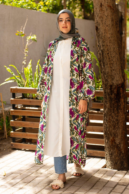 Purple flory cardigan
